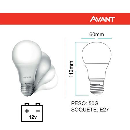 Imagem de Pct 06 Lâmpada LED 12v 9w Automotiva Solar Branco Fria