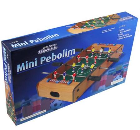 Pebolim Jogo de Futebol de Mesa Portátil Completo 12 Jogadores