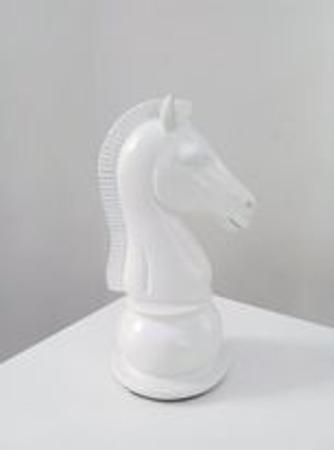 Peça de Xadrez Decorativa Cavalo Branco 20 x 10 cm - Entrecasa