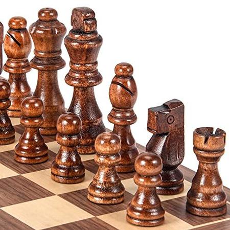 32 peça de madeira peças de xadrez internacionais conjunto sem