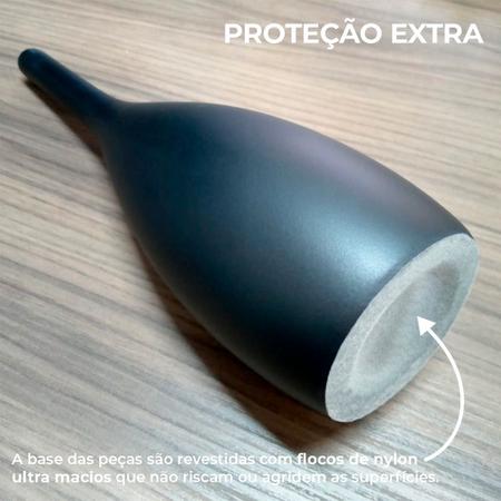 Peça De Xadrez Cavalo Decoração Em Cerâmica Preto Fosco