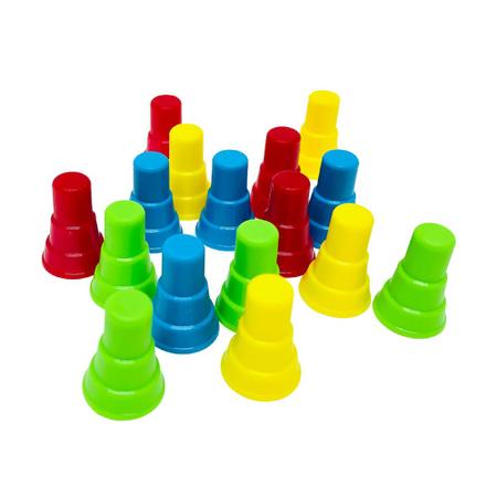 Imagem de Peças do Jogo de Ludo Para Tabuleiro Kit 16 Pçs em Plástico