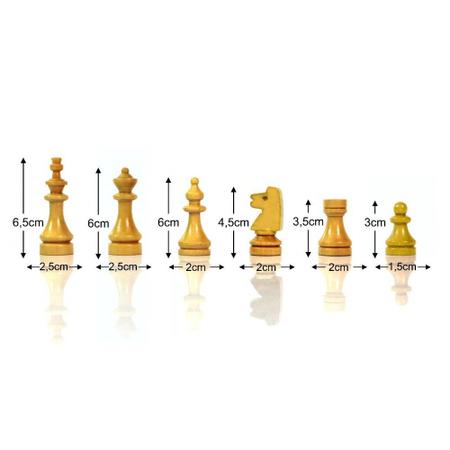 Imagem de Peças para Jogo de Xadrez em Madeira Rei 6cm - Botticelli