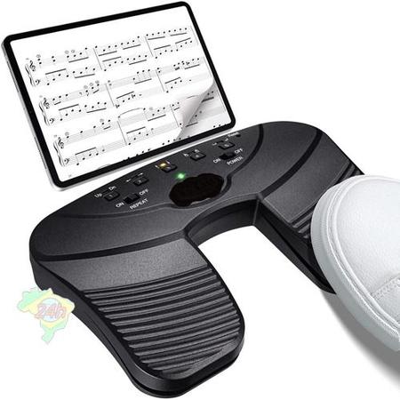 Pedal bluetooth virador de página sem fio, pedal sem fio controlador de música  para tablets instrumento