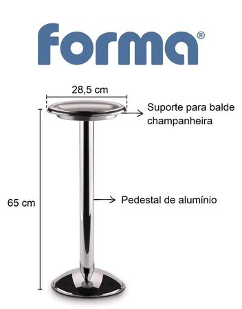 Imagem de Pedestal Para Champanheira Balde de Gelo Aço Inox 65cm Festa Evento Bar Casa Cozinha