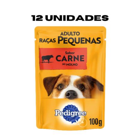 Imagem de Pedigree Sache Carne ao Molho Para Cães - Kit com 12 saches 100gr