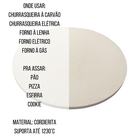 Imagem de Pedra Refrataria Redonda Para Assar Pizza Pães 35cm