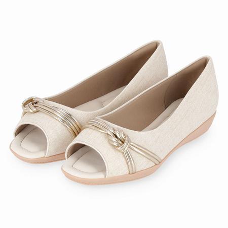 Peep toe hotsell anabela baixo