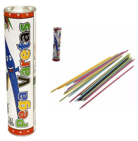 Imagem de Pega Varetas tubo com 21 palitos Mini Toys  20 unidades - Produto Nacional
