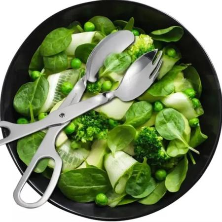 Imagem de Pegador De Salada Tesoura Multiuso Em Aço Inox Cozinha