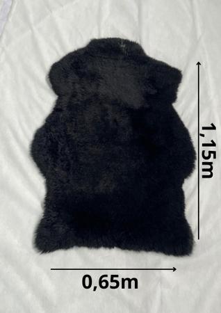Imagem de Pelego de Carneiro(Ovelha) com Lã Natural preto tingido