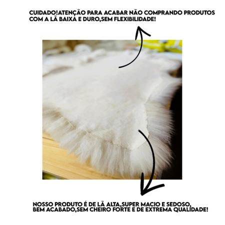 Imagem de Pelego Natural de Ovelha Premium Lã Alta Modelo Exclusivo