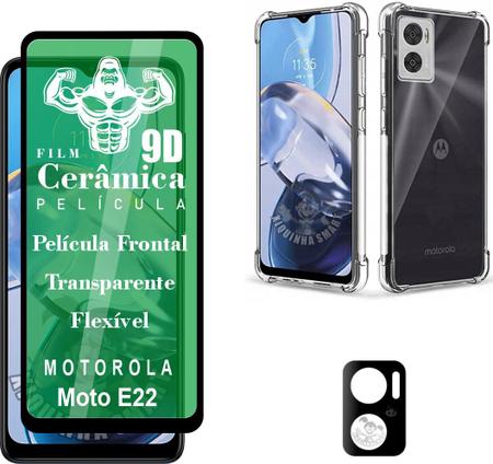 Imagem de Película Cerâmica 9D + Película da Câmera + Capinha Motorola Moto E22