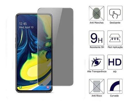 Imagem de Película De Privacidade Vidro Samsung Galaxy A80 Tela 6.7 Proteção Anti Impacto E Curioso Top Spy Premium