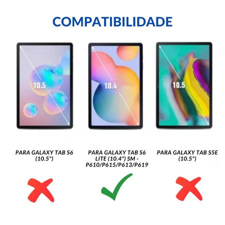 Imagem de Película Tablet Samsung Galaxy Tab S6 Lite 10.4  Vidro Temperado Premium 9H Proteção Anti Quebra Riscos Queda Impacto  Resistente Não Desgasta a S Pen