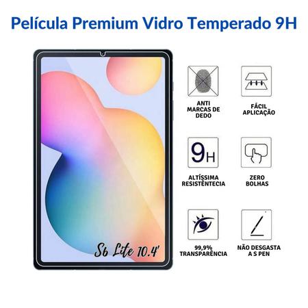 Imagem de Película Tablet Samsung Galaxy Tab S6 Lite 10.4  Vidro Temperado Premium 9H Proteção Anti Quebra Riscos Queda Impacto  Resistente Não Desgasta a S Pen