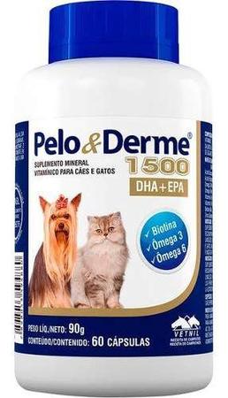 Imagem de Pelo E Derme Para Cães E Gatos 1500mg Dha+epa 60 Cápsulas.