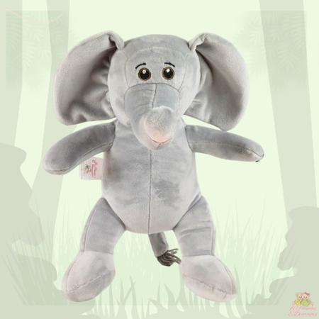 Imagem de Pelúcia De Animais Safari Elefante Bichinhos Criança 25cm Bebe Presente Menina Menino Brinquedo
