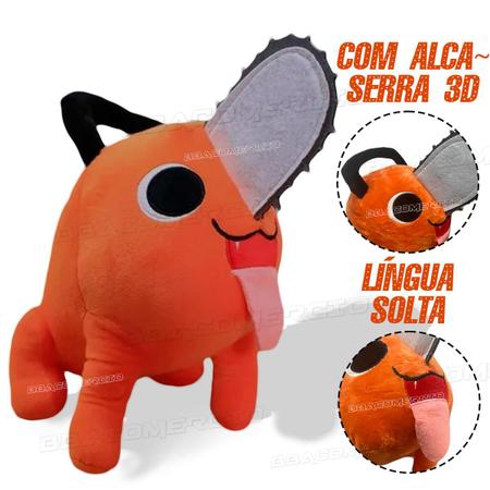 Bonecos de pelúcia homem motosserra pochita chinelo peluche sapatos  motosserra anime feliz cachorro laranja pelúcia brinquedo macio kawaii ie  presente