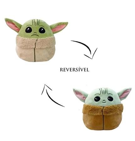 Pelúcia Star Wars Baby Yoda Reversível Dupla Face Mandalorian