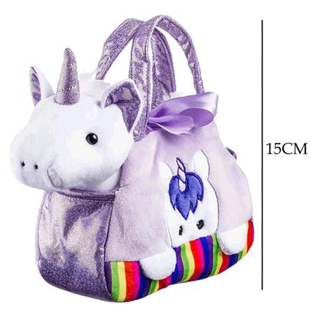 Imagem de Pelúcia Unicórnio Roxo na Bolsinha Handbag Cutie Multikids