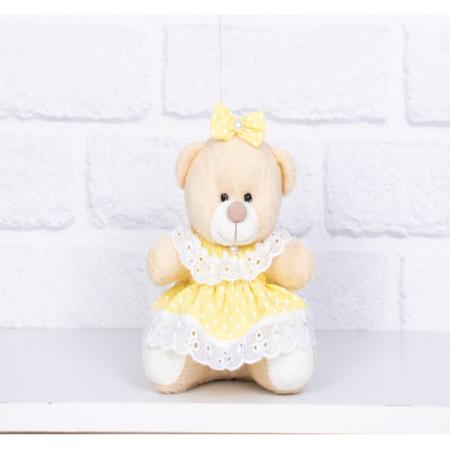 Imagem de PELUCIA URSO TEDDE 12cm - VESTIDO BABY POÁ AMARELO