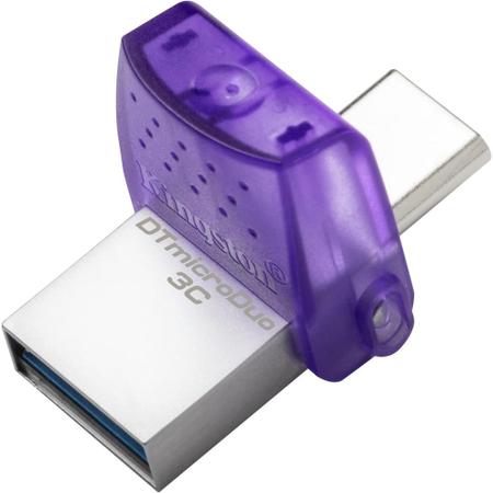 Imagem de Pen Drive 64GB Kingston Datatraveler MicroDuo 3C, com inferfaces USB 3.2 Ger.1 Tipo A e Tipo C, Leitura 200MB/s, DTDUO3CG3/64GB  KINGSTON