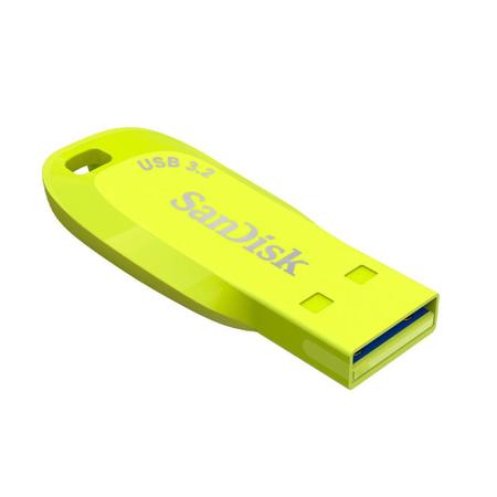 Imagem de Pen Drive 64GB SanDisk Ultra Shift, USB 3.2 Flash Drive, Amarelo Fluorescente - SDCZ410-064G-G46EP