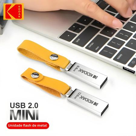 Imagem de Pen Drive Kodak K122 à Prova D'Água 64GB/32GB - Mini Pendrive de Couro com USB 2.0