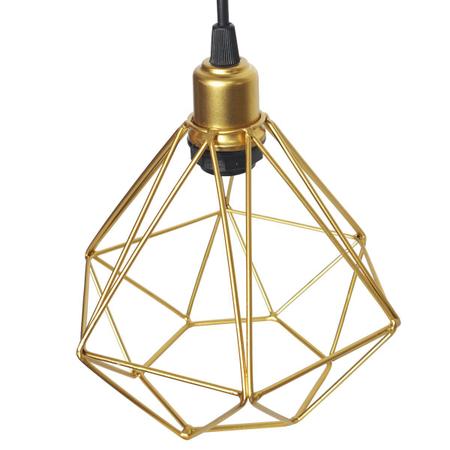 Imagem de Pendente Aramado Diamante Luminária Lustre Luxo P Teto Retrô Vintage Dourado Agp Ilumini Industrial