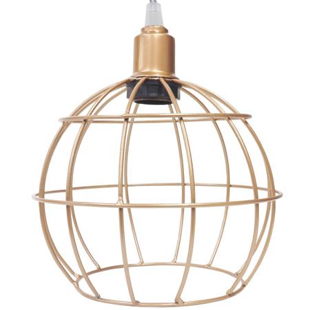 Imagem de Pendente Aramado Globo Luminária Lustre Cabo Cristal Retrô Vintage Agp Ilumini Industrial Luxo