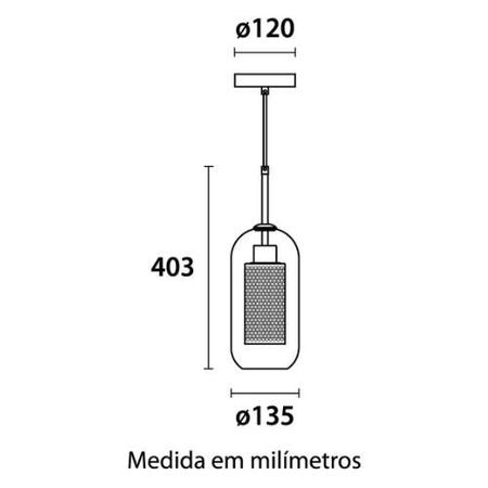 Imagem de Pendente Blumenau Bronx Globo Cilíndrico