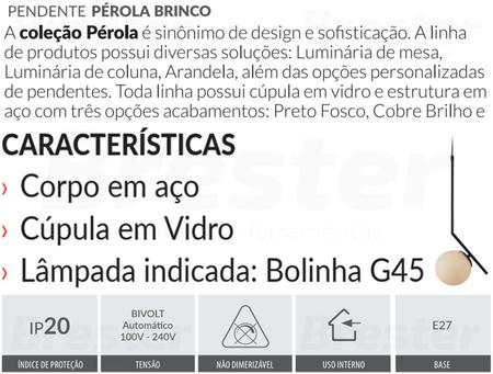 Pendente Brinco Pérola Max Modelo Preto Fosco E27 Avant 340355808 -  Luminária - Magazine Luiza