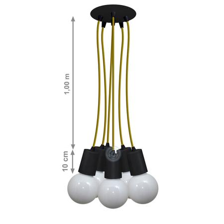 Imagem de Pendente Cromalux Uno Black Multi 301215 Preto/Amarelo