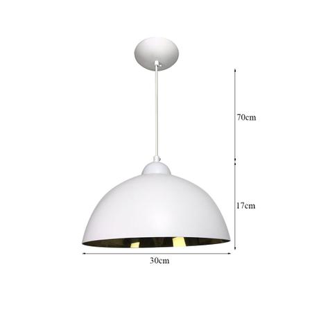 Imagem de Pendente Esfera 30cm Branco Fosco/Ouro - Caisma - 3702-BRF/OU