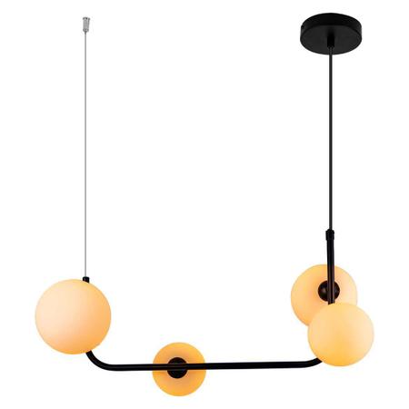 Imagem de Pendente Stato Preto e Globos De Vidro Branco P/ LED G9 PD1326-BR ST1934