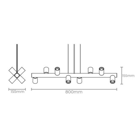 Imagem de Pendente Taschibra Amora 8XE27 Bivolt Preto