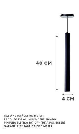 Imagem de Pendente Tubo Cilindro Alumínio 40cm