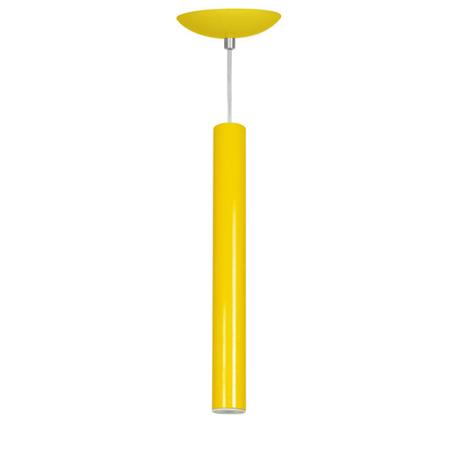 Imagem de Pendente Tubo Cilindro Alumínio Amarelo 40Cm + Led 6k