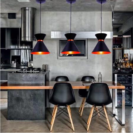 Imagem de Pendentes Luminárias de Teto Kit 3 Luxo Lustre Sala Cozinha