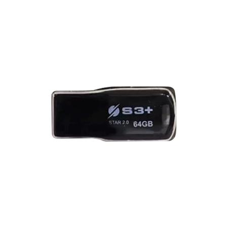 Imagem de Pendrive 64GB S3+ / USB 2.0 - Preto (S3PD2004064BK-R)