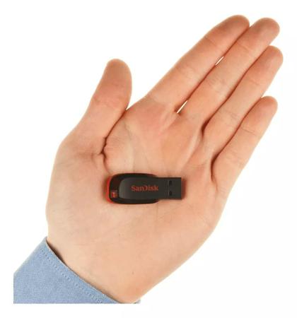 Imagem de Pendrive Sandisk Cruzer Blade 64gb 2.0 Preto E Vermelho Sem tampa P64gb