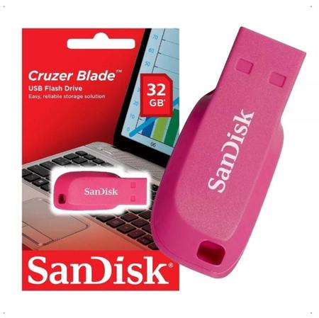 Imagem de Pendrive Sandisk Z50C Cruzer Blade 32GB / USB 2.0 - ROSA