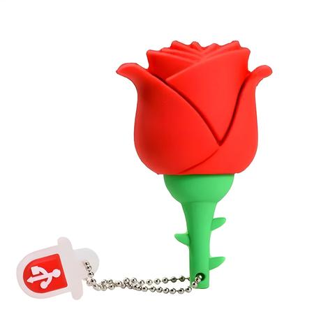 Imagem de Pendrive USB Flor Colorida 64GB/32GB/16GB - Com Chaveiro (Vermelho, Azul, Rosa, Roxo)