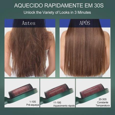 Imagem de Pente Quente Elétrico Alisador Cabelo Crespo Chapinha Alisadora 5 em 1 Seca Alisa Hidrata Modela Anti Frizz HAIR 2200