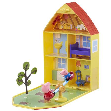 Berço da Peppa Pig com casinha de tecido para brincar em harmonia