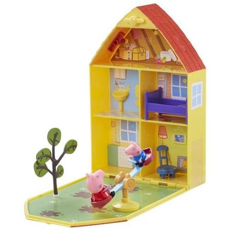 Peppa Pig Casa Com Jardim Maleta Cenário Dtc 4206