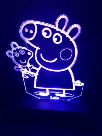 Peppa Pig, Desenho, Luminária Led, 16 Cores+controle, Abajur, Infantil,  Quarto - Avelar Criações - Luminária - Magazine Luiza