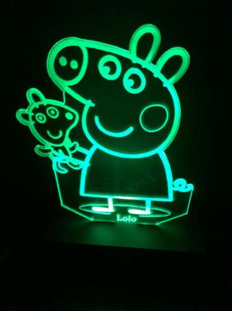 Peppa Pig, Desenho, Luminária Led, 16 Cores+controle, Abajur, Infantil,  Quarto - Avelar Criações - Luminária - Magazine Luiza