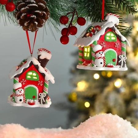 Imagem de Pequena Casa De Gengibre De Natal Pingente Decoração Da Árvore De Natal Pendurado Ornamento